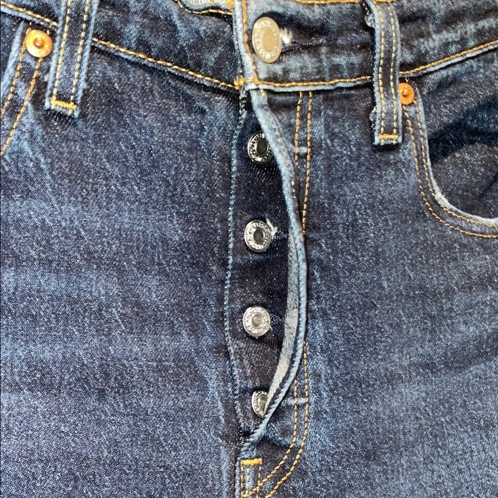 Levi's Dark Blue Straight Jeans - Picture 6 of 7